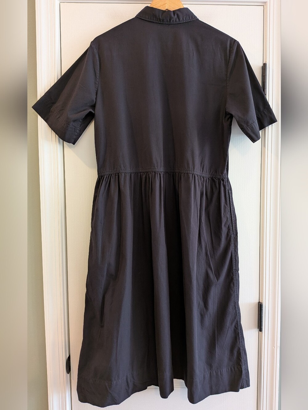 Everlane Parklet Shirtdress Cotton Black Midi Dress Minimalist Relaxed Size 6 - Picture 10 of 16